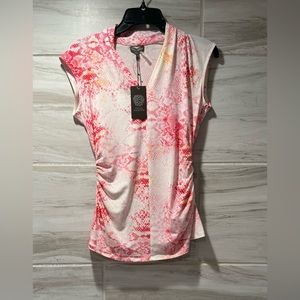 Vince Camuto Pink And White Top NWT Size Small